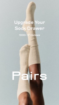 Ad 174 | Image | Static | All Products | legs in cream ribbed socks raised upward, “Upgrade Your Sock Drawer, 1000+ 5* reviews” text | none | OG