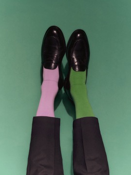 Ad 245 | GIF | Moving | pink and green merino socks with Party In overlay | none | OG